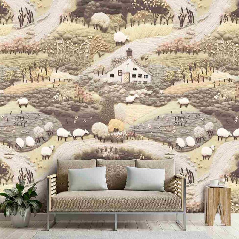 Bunai Embroidered Elegance for Your Walls.
