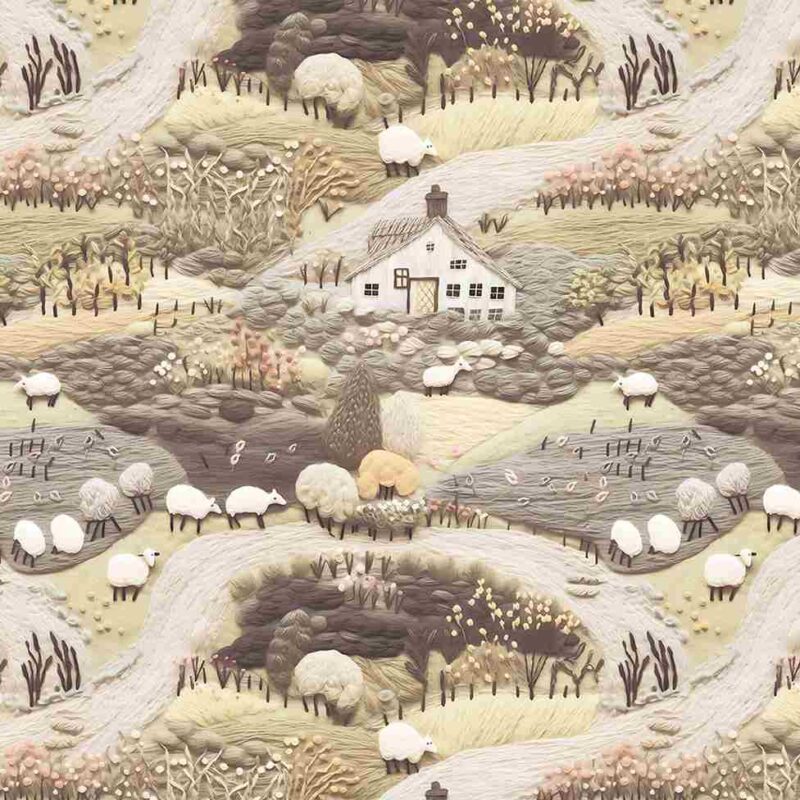 Bunai Embroidered Elegance for Your Walls. - Image 2