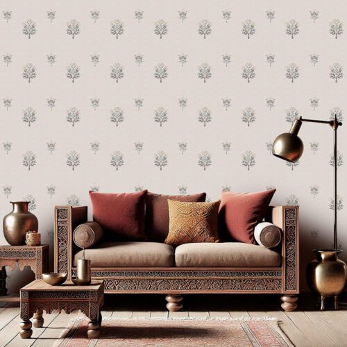 Amara elegant Mughal motif wallpaper from Kalaakashi’s heritage collection