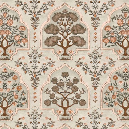 Geraya moonlight Mughal heritage wallpaper design by Kalaakashi