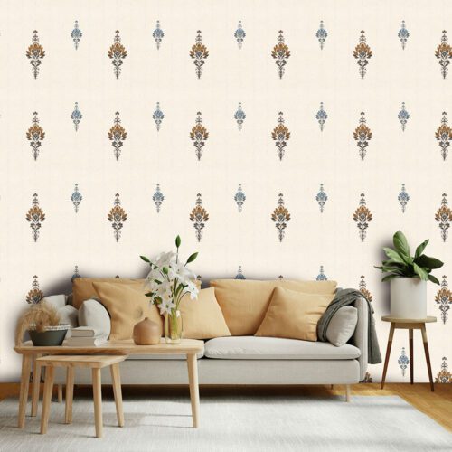 Mehfil Mughal court wallpaper with intricate traditional Indian motifs by Kalaakashi
